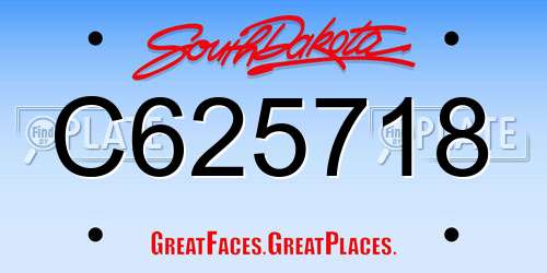 C625718 South Dakota License Plate