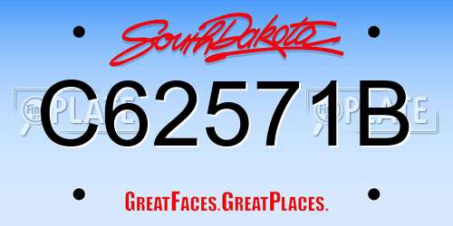C62571B South Dakota License Plate