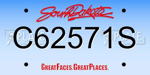 C62571S South Dakota License Plate