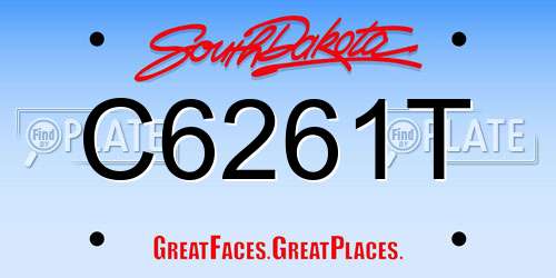 C6261T South Dakota License Plate