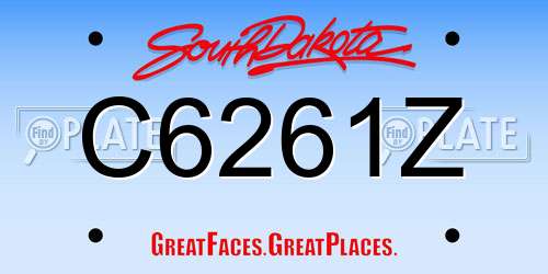 C6261Z South Dakota License Plate