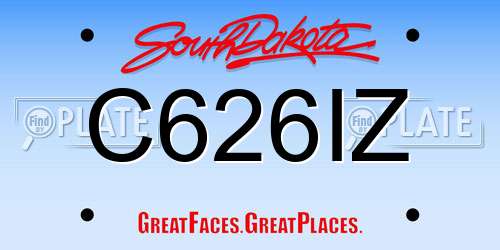 C626IZ South Dakota License Plate