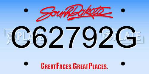 C62792G South Dakota License Plate