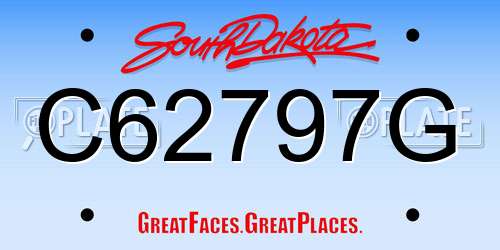C62797G South Dakota License Plate