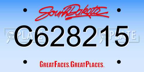 C628215 South Dakota License Plate