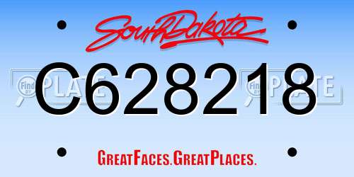 C628218 South Dakota License Plate