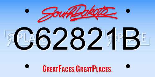 C62821B South Dakota License Plate
