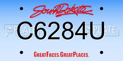 C6284U South Dakota License Plate