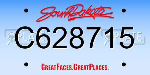 C628715 South Dakota License Plate