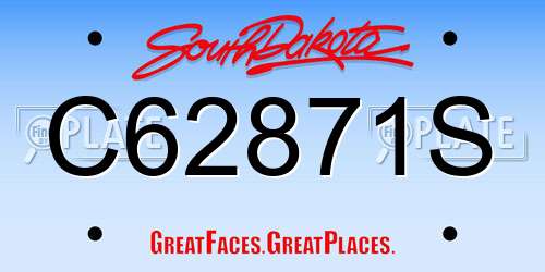C62871S South Dakota License Plate
