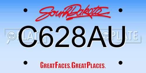 C628AU South Dakota License Plate