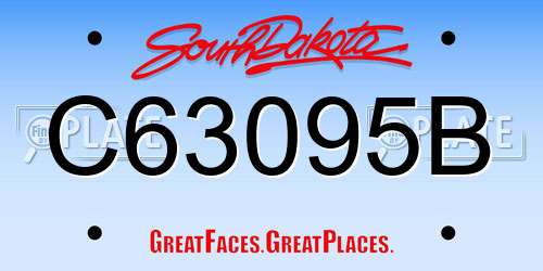 C63095B South Dakota License Plate