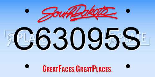 C63095S South Dakota License Plate