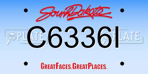 C6336I South Dakota License Plate
