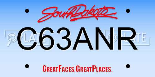 C63ANR South Dakota License Plate