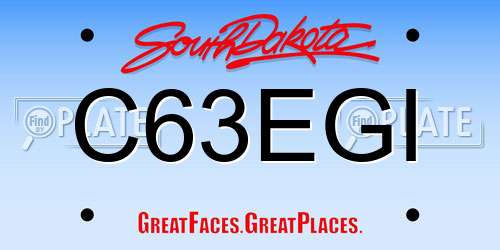 C63EGI South Dakota License Plate