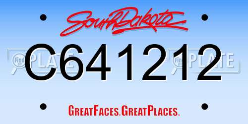 C641212 South Dakota License Plate