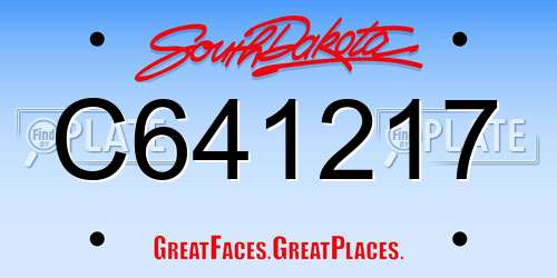 C641217 South Dakota License Plate