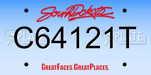 C64121T South Dakota License Plate