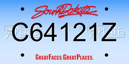 C64121Z South Dakota License Plate