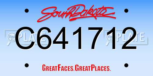 C641712 South Dakota License Plate