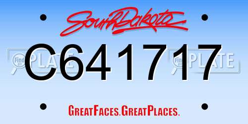 C641717 South Dakota License Plate