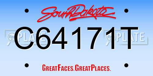 C64171T South Dakota License Plate