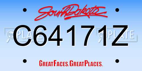 C64171Z South Dakota License Plate