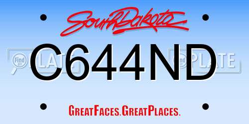 C644ND South Dakota License Plate