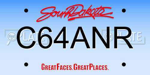C64ANR South Dakota License Plate