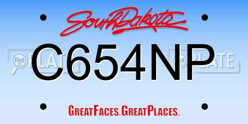 C654NP South Dakota License Plate