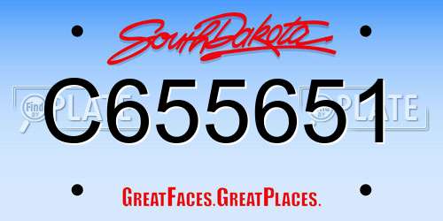 C655651 South Dakota License Plate