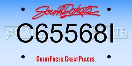 C65568I South Dakota License Plate