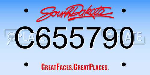 C655790 South Dakota License Plate