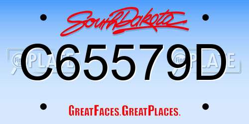 C65579D South Dakota License Plate