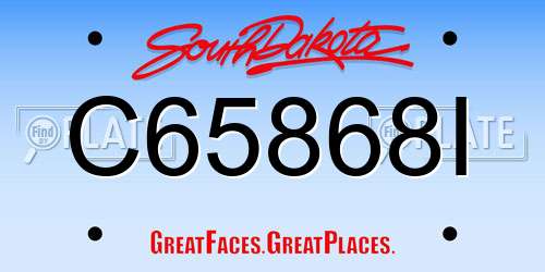 C65868I South Dakota License Plate