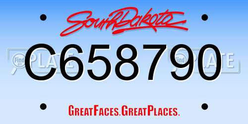 C658790 South Dakota License Plate