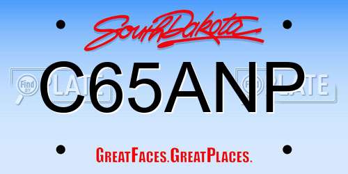 C65ANP South Dakota License Plate
