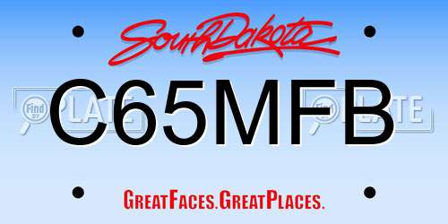 C65MFB South Dakota License Plate
