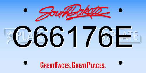 C66176E South Dakota License Plate