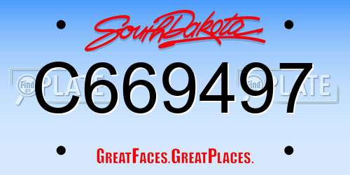 C669497 South Dakota License Plate
