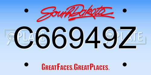 C66949Z South Dakota License Plate