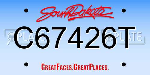 C67426T South Dakota License Plate