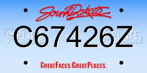 C67426Z South Dakota License Plate
