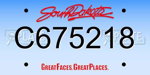 C675218 South Dakota License Plate