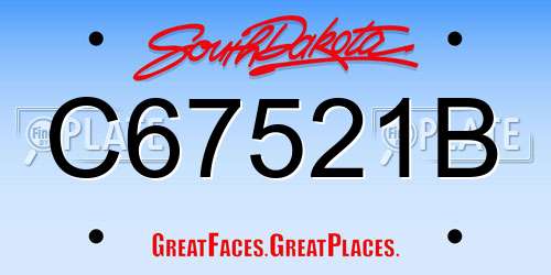 C67521B South Dakota License Plate