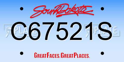 C67521S South Dakota License Plate
