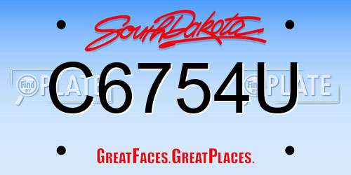 C6754U South Dakota License Plate