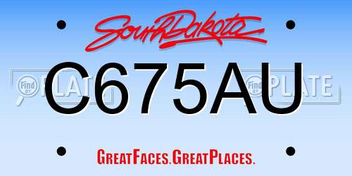 C675AU South Dakota License Plate