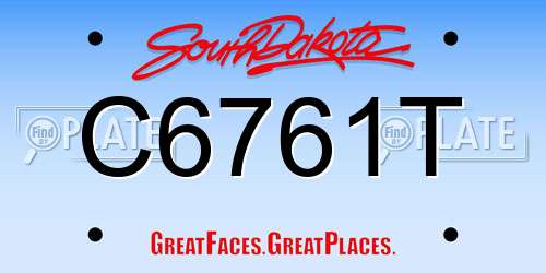 C6761T South Dakota License Plate
